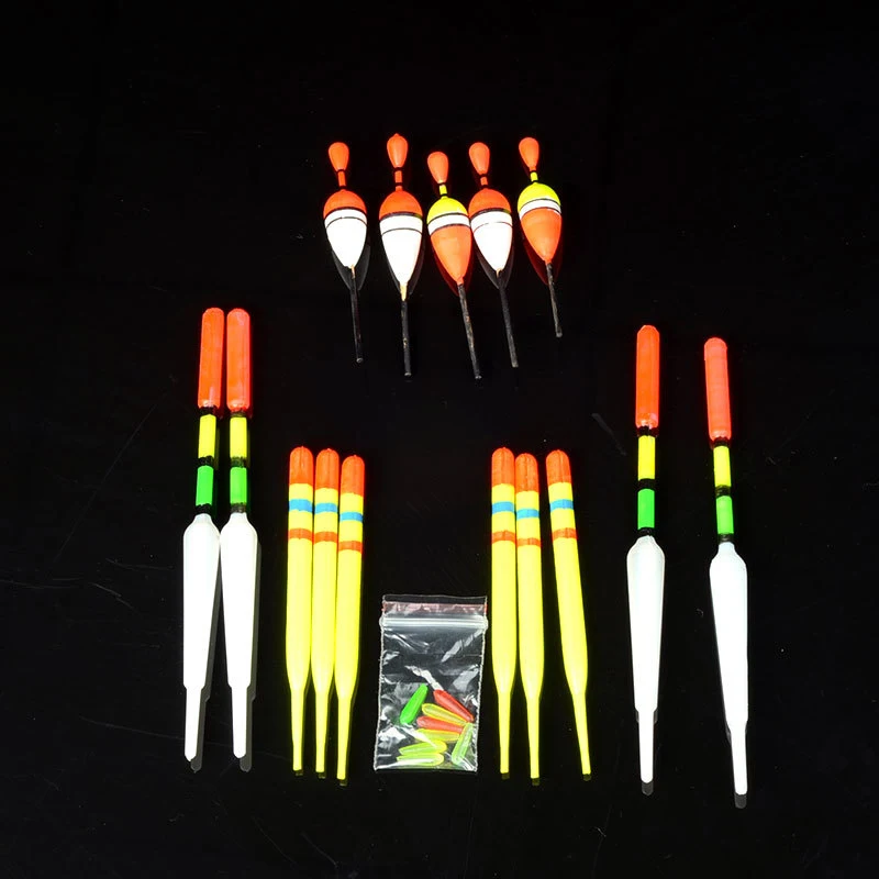 NCC 15pcs/set Fishing Float Kit Freshwater Fishing Vertical Buoy Floats