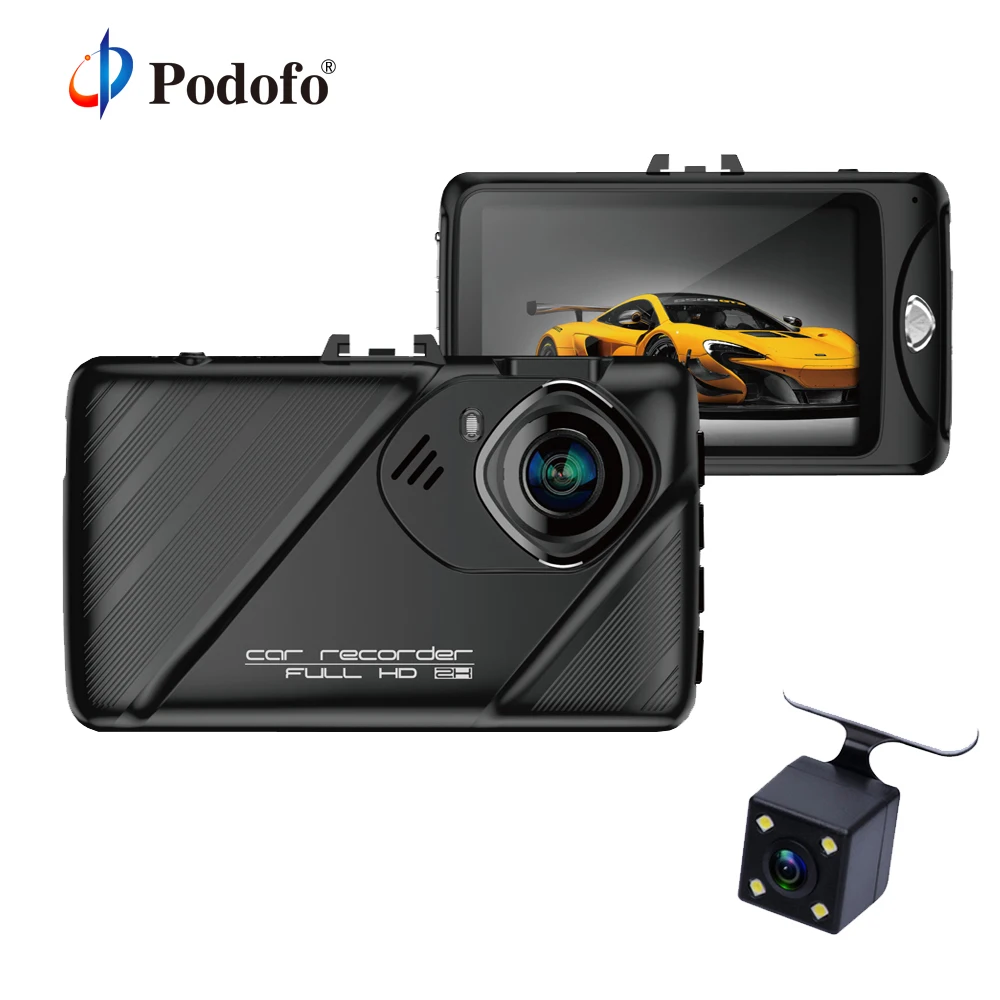 

Podofo Dual Lens Car DVRs Camera 3 inch Dashcam Novatek 96658 Video Recorder HDR G-sensor Dash Camera Night Vision Registrator