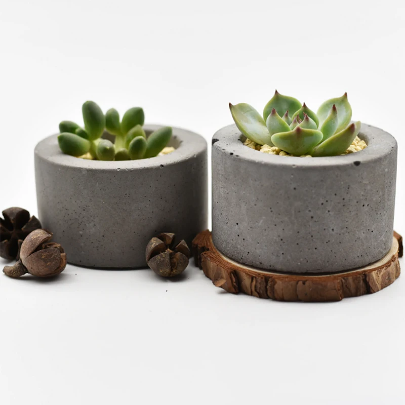 

Round Silicone Mold Concrete Flower Pot Mould Handmade Cement Vase Pen Container Tool