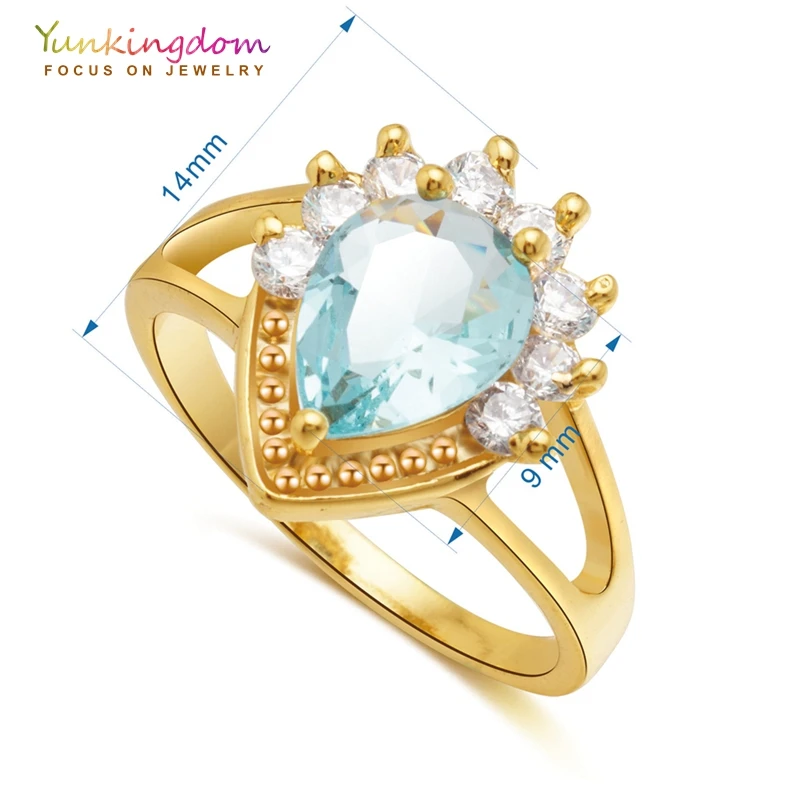 Женские обручальные кольца Yunkingdom классический в форме капли воды кольцо