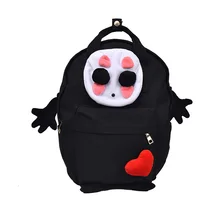 Милый холщовый рюкзак с мультяшной вышивкой, рюкзаки для девочек-подростков, школьная сумка, Модный черный рюкзак с принтом, mochilas