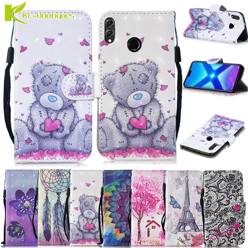 

Huawei Honor 8X Leather Case on for Coque Huawei Honor 8X Fundas sFor Honor8X Capa Cover Flip Bracket Wallet Phone Case