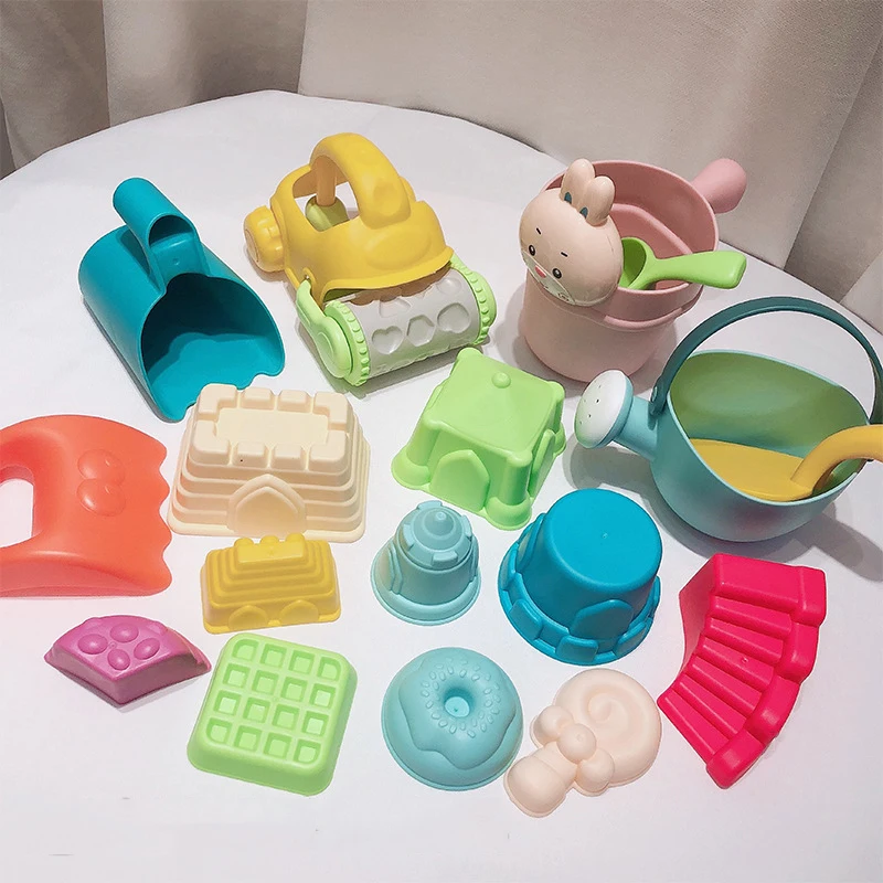 lower price  Boxi Beach Toys for Kids 7-17pcs Baby Beach Game Toy Children Sandbox Set Kit Sand Toys for Beach W