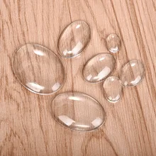 Овальные прозрачные стеклянные кабошоны с плоской задней частью для самодельных подвесок, комплектующие для изготовления ювелирных изделий, 10x14 мм, 13x18 мм, 18x25 мм, 30x40 мм, кабины