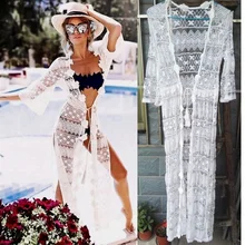 Long Lace Beach Cover up Robe de Plage Swimsuit Cover up Saida de Praia longa Women Bathing suit cover up Tunics for Beach Long Lace Beach Cover up Robe de Plage Swimsuit Cover up Saida de Praia longa Women Bathing suit cover up Tunics for Beach