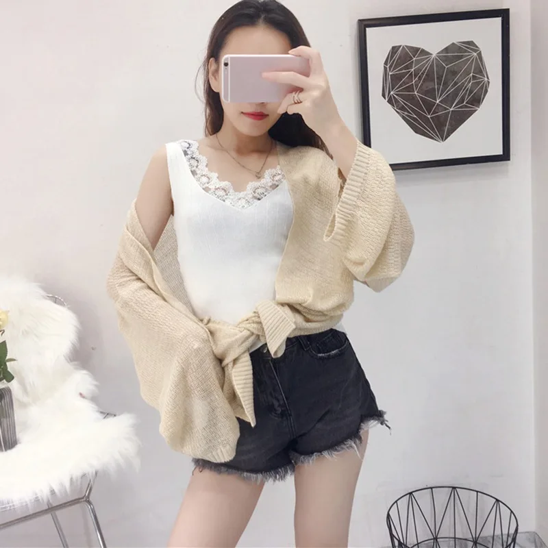 

White Solid Loose Women Tops And Blouses Casual Vintage Kimono Cardigan Ladies 2019 Summer Long Knitted Chiffon Women Blouse