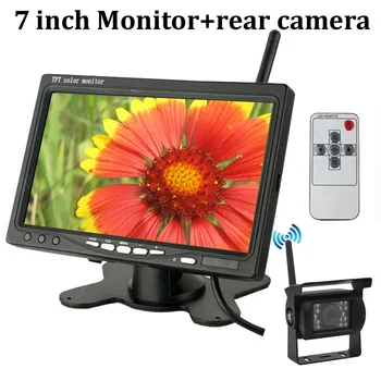 

7 inch TFT LCD Wireless Car Rear View Monitor with IR Night Vision Rearview Camera Parking System for 24V Truck Coach Bus