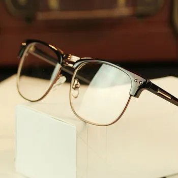 

Fashion Metal Half Frame Glasses Frame Retro Woman Men Reading Glass UV Protection Clear Lens Computer Eyewear Eyeglasses