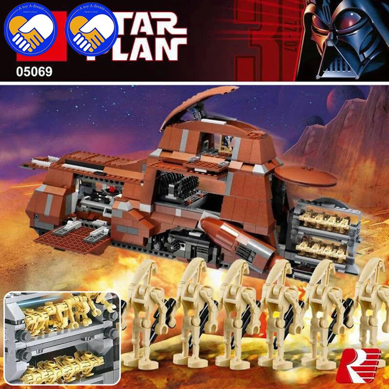 

A Toy A Dream Star War The Federation Transportation Tank MTT 1338pcs 05069 Building Blocks Bricks Toys Model Compatible ZB-A101