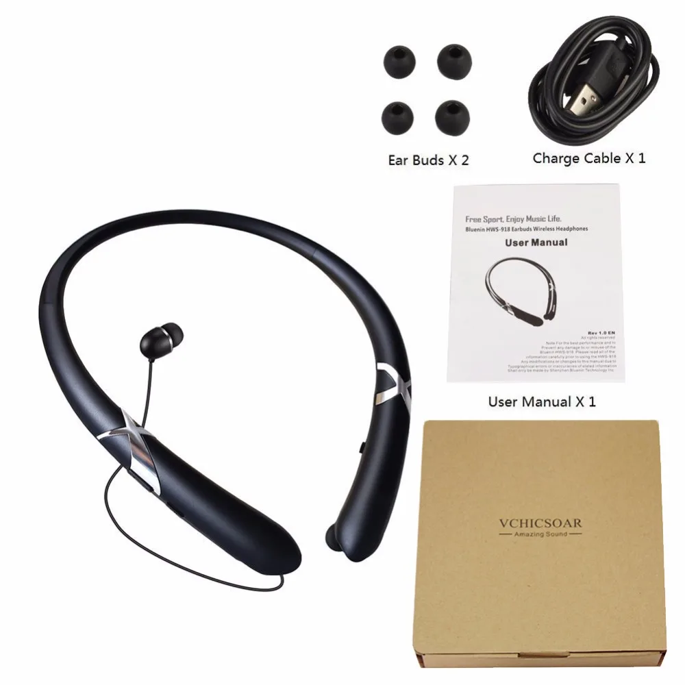Vchicsoar HW911 Спортивные наушники Bluetooth V4.1 Беспроводной выдвижной гарнитуры стерео