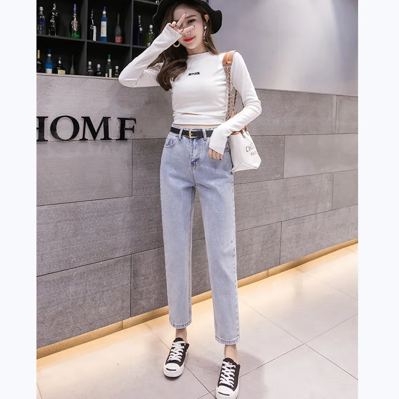 JUJULAND 2019 Spring Clothes Ladies High Waist Female Boyfriend Jeans with a tight waistl Denim Ripped Jean Woman Plus Size 971 JUJULAND 2019 Spring Clothes Ladies High Waist Female Boyfriend Jeans with a tight waistl Denim Ripped Jean Woman Plus Size 971