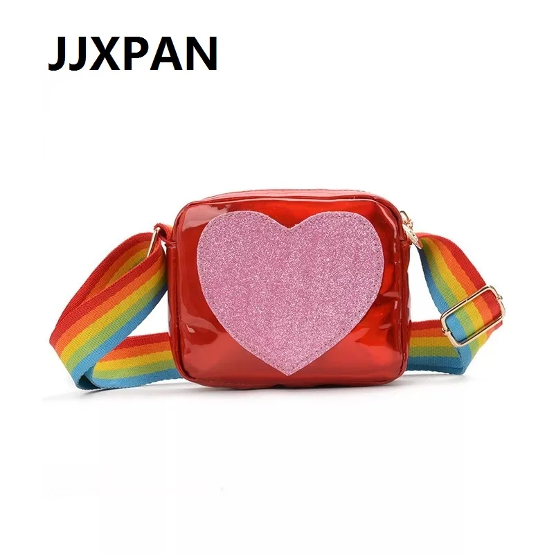 

Love Girls Shining Sequins Heart Messenger Bag Children Mini Rainbow Strap Crossbody Shoulder Bag Kids Handbags Kids Coin Purse