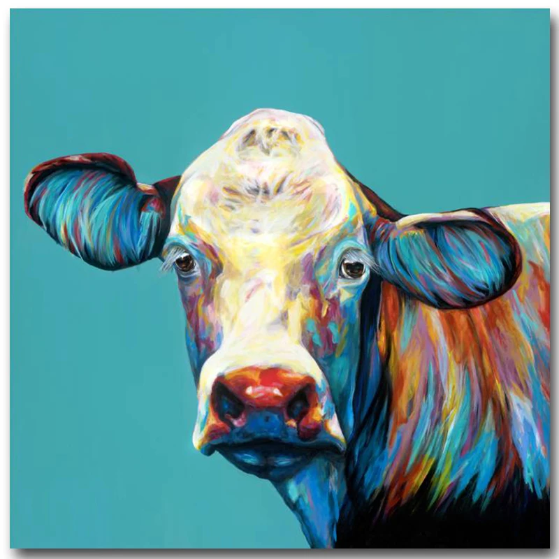 Aliexpress.com : Buy Paintings Abstract Animal Canvas Art Cow Oil ...