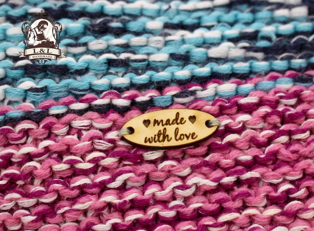 custom garment labels, wooden clothing tags, knitting labels, crochet labels, personalized labe (WD1405)