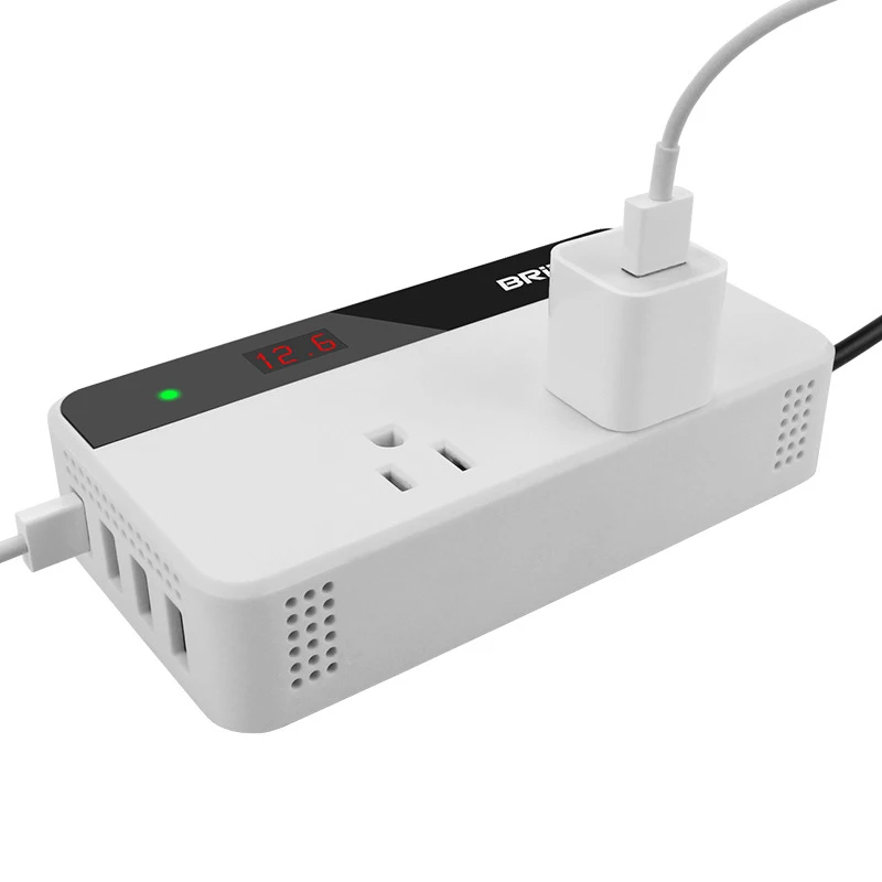 BINYEAE 200 Вт автомобильный инвертор постоянного тока 12 В до 110 AC DC адаптер 4 порта