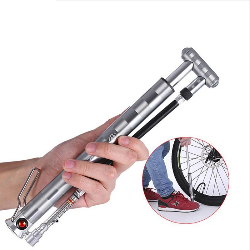 

High quality mini bicycle pump Vertical basketball football inflatable tube with barometer external pressure gauge