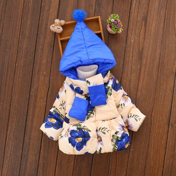 

Winter 2017 New Boys and Girls Flower Collar Cotton Padded Cotton Baby Child Outwear