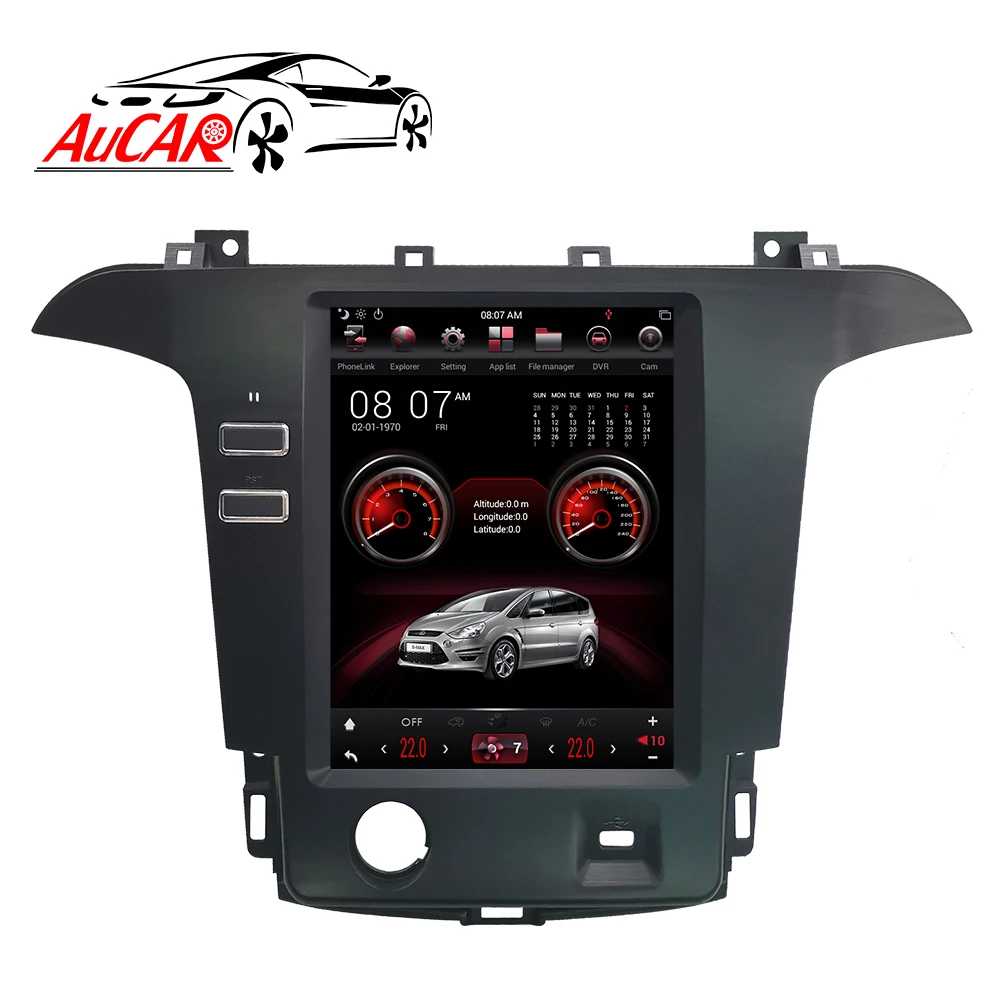Discount Tesla car autoradio for Ford S max S-Max Galaxy 2007-2015 audio multimedia player GPS System Bluetooth WIFI Vertical Stereo IPS 1