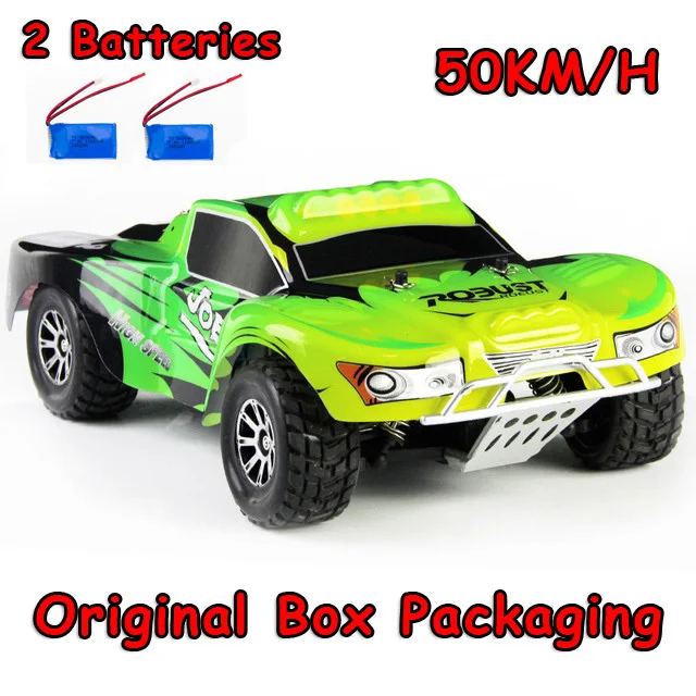 Оригинальные WL игрушки RC автомобиль A969 1/18 масштаб игрушки 2,4G 4WD 70 км/ч, р/у дрейфующая Краткий курс на дальние расстояния Управление 4-х колесный шок Absorbe - Цвет: A969 50KM H 2battery