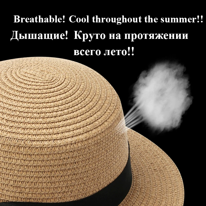 Шляпа женская летняя шляпа соломенная шляпа пляжная канотье модные ручной повседневное плоской подошве бант края панама лето головные уборы для женщин козырек от солнца женский шляпы