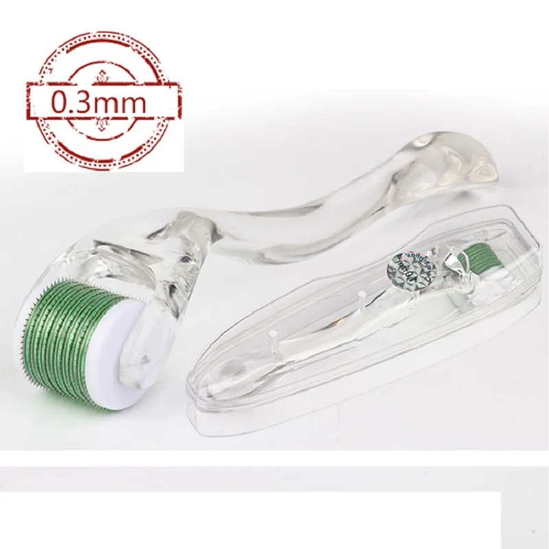Microneedle Mezoroller DRS 540 Дерма ролик микро иглы дермароллер титановый уход за выпадением волос инструмент для ухода за кожей лица - Цвет: white green 0.3 mm
