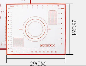 Антипригарный силиконовый коврик для выпечки коврик для замеса теста выпечки прокатки кондитерских изделий коврик для выпечки вкладыши колодки Инструменты для приготовления пищи - Цвет: 26X29 Red
