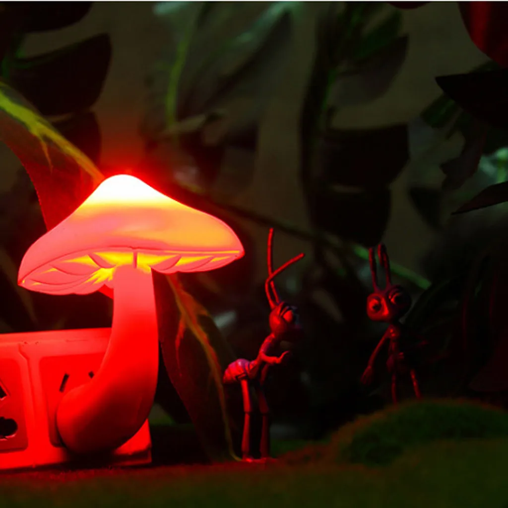 Цветной энергосберегающий гриб светодиодный ночник управление световым датчиком прикроватная лампа