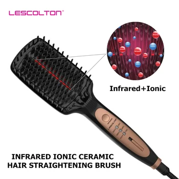 

infrared ionic hair brush fast Hair Straightener Ceramic Hair Straightener Electric ion Comb infrared Flat Iron Styling Tools