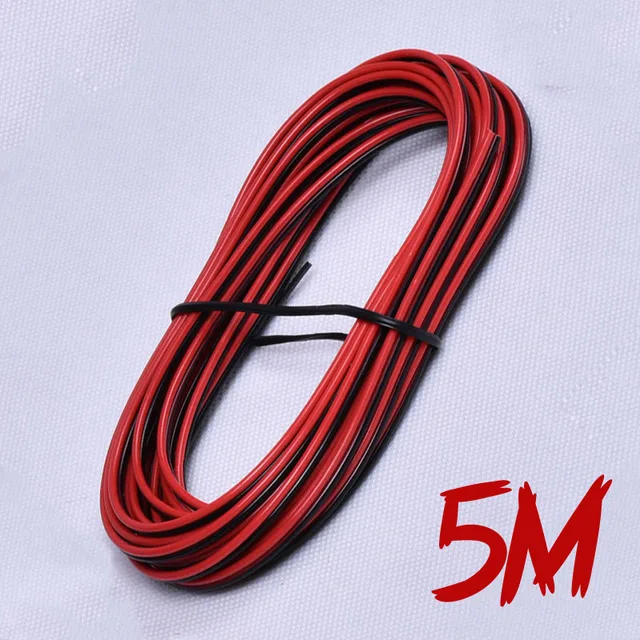 Speaker Wire 2 Pin Red Black LED Light Connect Line Copper Car Audio Cable Speaker Electrical