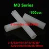 500 шт M3 Шестигранная нейлоновая стойка, Женская пластиковая нейлоновая прокладка, винтовая Шестигранная стойка, длинная NutsM3 * 5/6/8/10/12/15/20/22/25/30 мм ► Фото 2/6