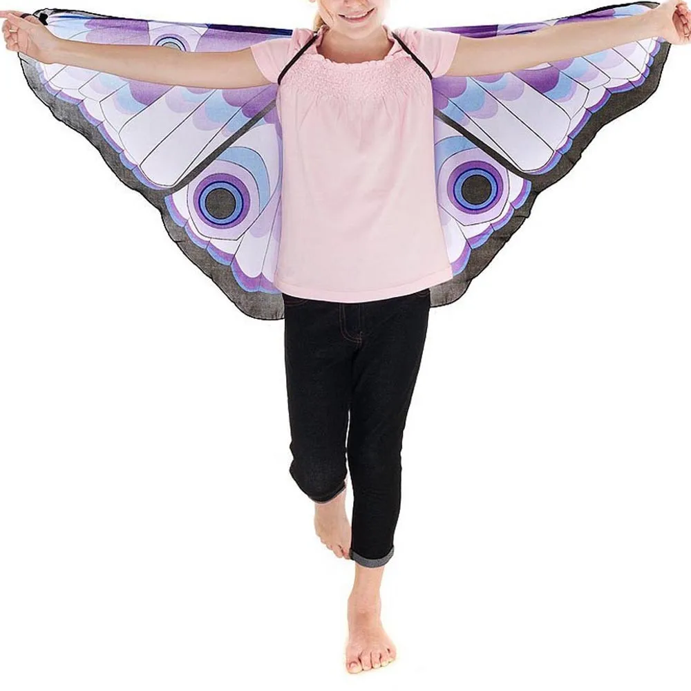 Mode Kind Kinder Mädchen schal Böhmischen stil Schmetterling Print Schal Pashmina Kostüm Zubehör ponchos und capes # H20