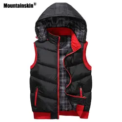 Mountainskin 5XL зимний жилет Для мужчин куртка без рукавов Повседневное жилет Для мужчин пальто Slim Fit парные жилеты мужской куртки осень SA373