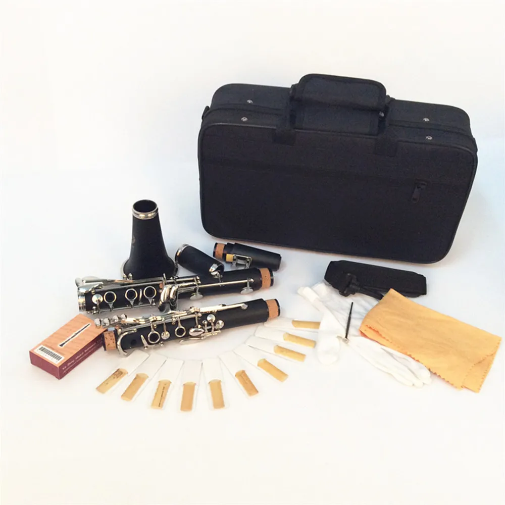 17 ключ Bb плоский кларнет сопрано никелирование изысканный с ткань для чистки перчатки прочные Музыкальные инструменты
