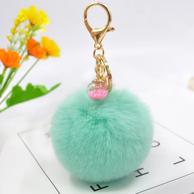 Llavero con unicornio y Pompón bonito de moda, piel sintética de pelo Llavero con pompón, cuentas redondas de estrellas, colgante para bolso, dijes, Llavero de piel Llavero con unicornio y Pompón bonito de moda, piel sintética de pelo Llavero con pompón, cuentas redondas de estrellas, colgante para bolso, dijes, Llavero de piel