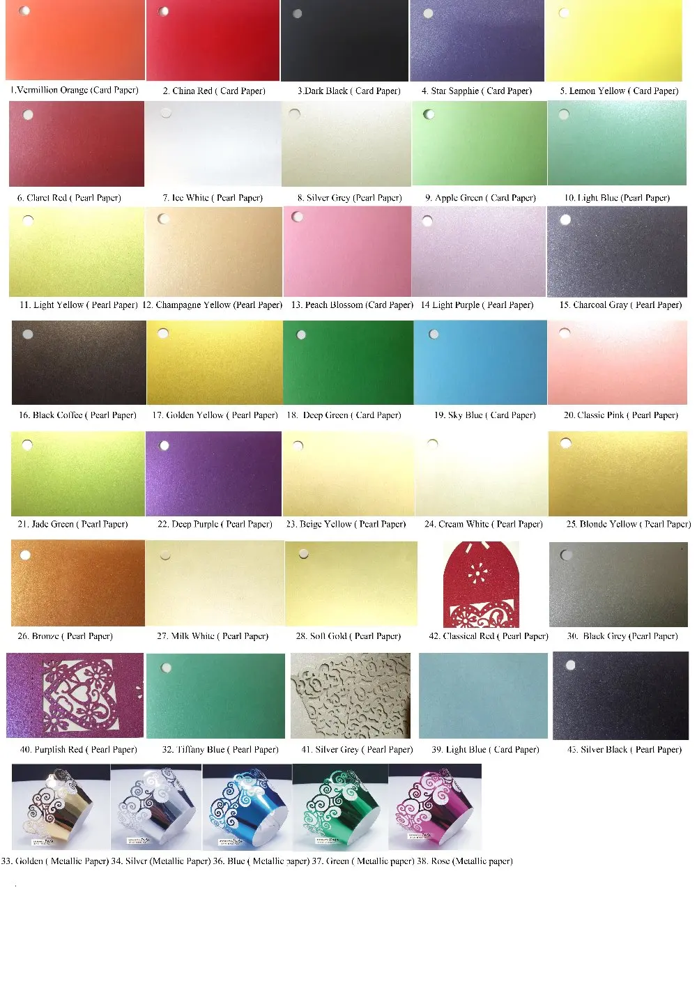 English color card