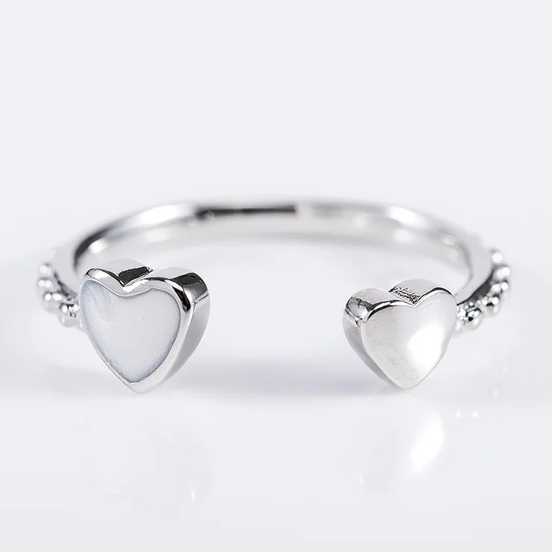 

New Fashion Jewelry 925 Silver Crystal Swarovskis simple wild little love opening Ring Fit Women and Women Mother's Day