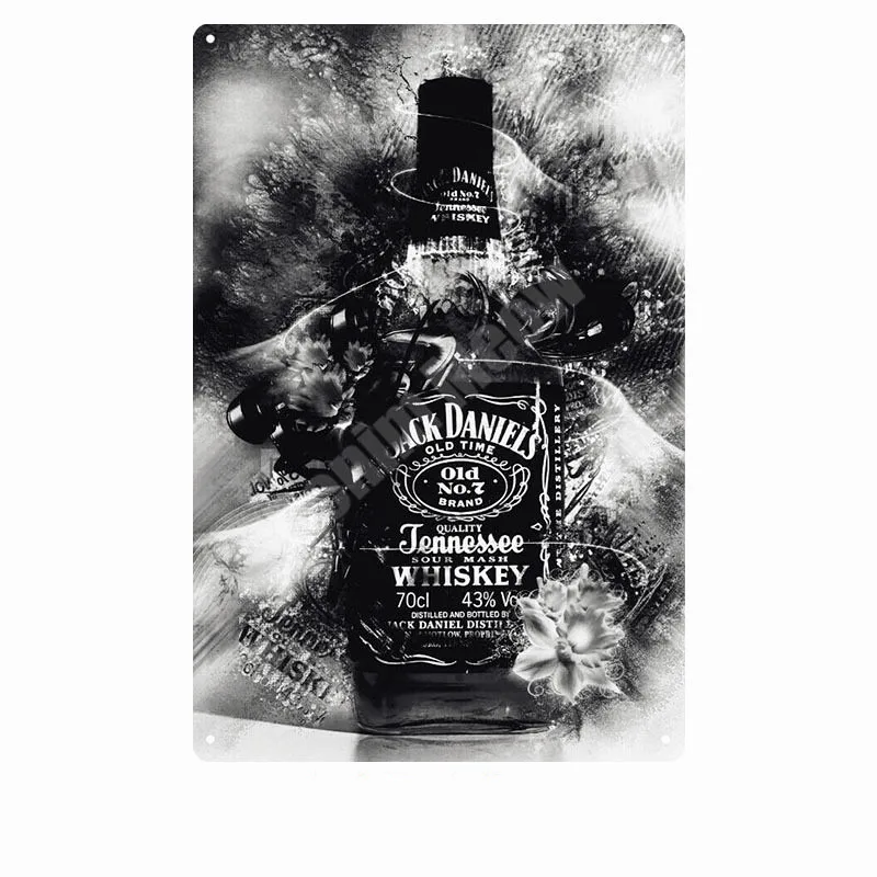 W Jack Wine Whiskey винтажная металлическая жестяная вывеска для паба, бара, казино, домашний декор, пивная рекламная тарелка, постер, Настенная художественная наклейка N277 - Цвет: W