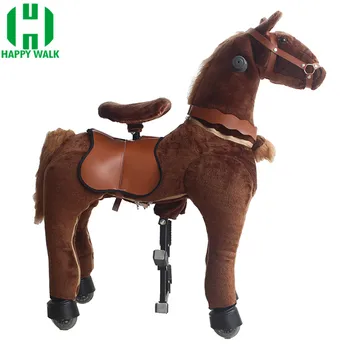 

Dark Brown M Size Ride On Animal Toys Mechanical Horse Pony Outdoor Fun & Sports Ride On Horse for 7-14 Years Old Big Children