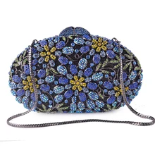 XIYUAN роскошные разноцветные расшитая кристаллами Сумочка-клатч металлические вечерние сумки в форме оленя кошелек модные вечерние клатчи дамские сумки с цепочкой