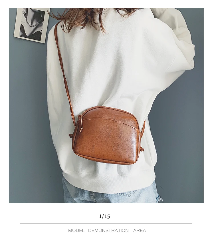 2018 Hot Small Shell Crossbody Bags for Women New Simple Casual Mini Brown Messenger Bag for Girls Flap PU Leather Shoulder Bags(15)