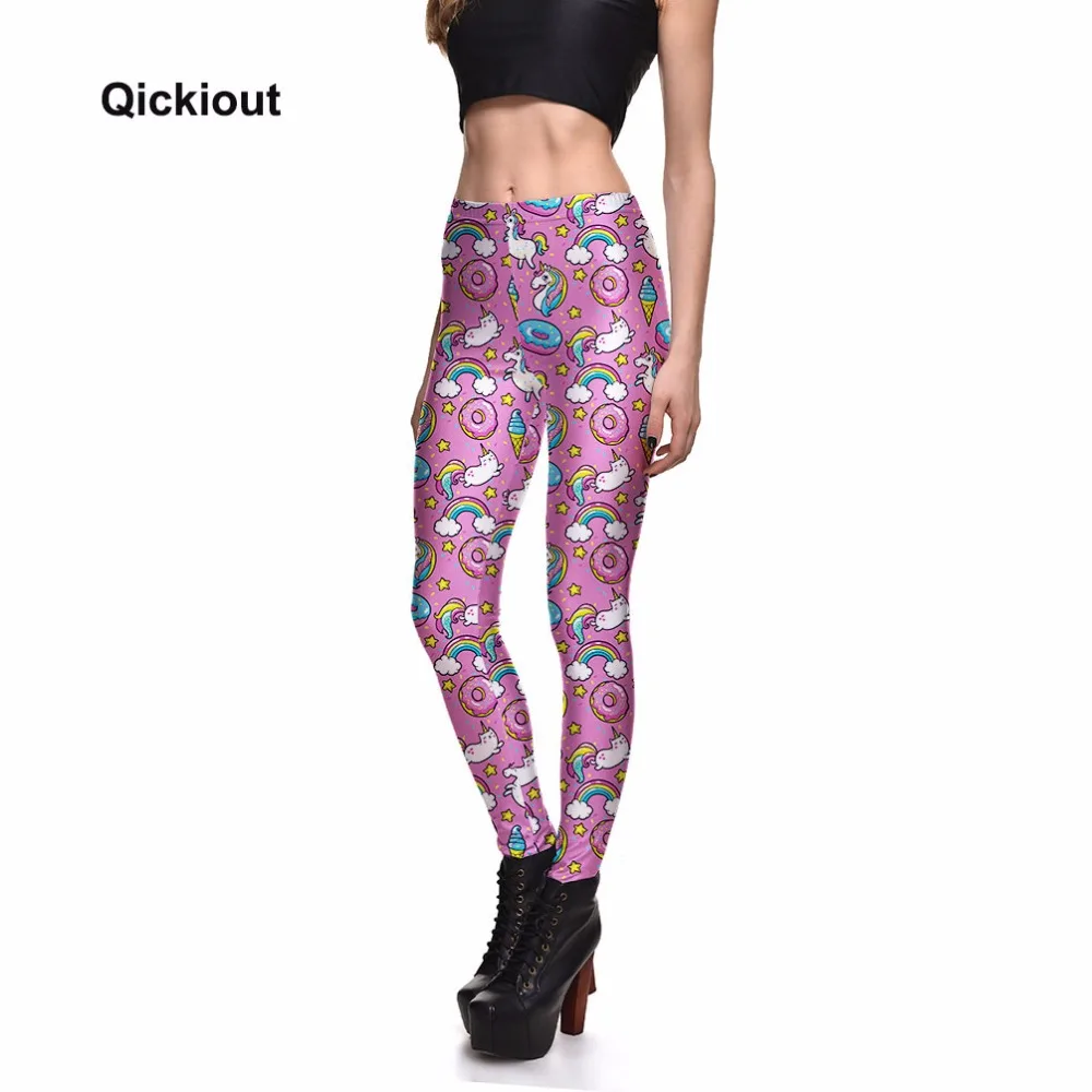 

Qickitout 2017 New Arrival Women's Bright Striped Style Shape Leggings Digital Print Pants For Spring and Automn Christmas Gifts