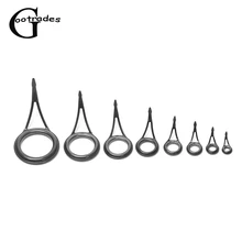 5 unids/set Multi-tamaño caña de pescar guía Diámetro Interno Vintage Oval anillos de pesca superior Kit de reparación de postes guías de línea de pesca