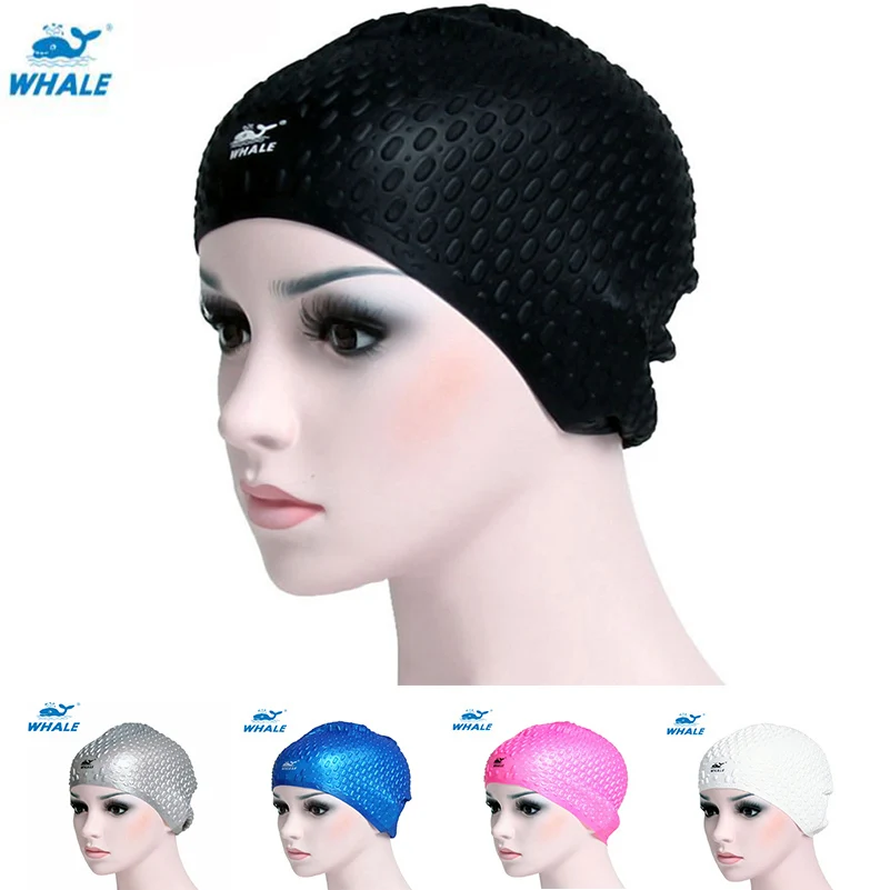 

Silicone Waterproof 3D Swimming Caps for Men Women Long Hair Swimming Hat Cover Ear Bone Pool