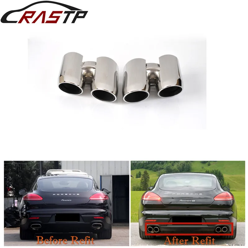 

RASTP-Stainless Steel Auto Car Exhaust Tips End Muffler For Porsche 14 Panamera RS-CR8096