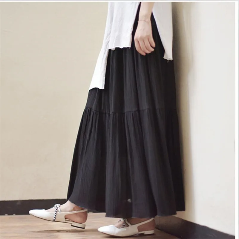 Женская юбка размера плюс 6XL 7XL летние элегантные вечерние длинные юбки с эластичной резинкой на талии пляжные макси-юбки Vestido белого и черного цвета