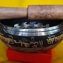 4," тибетские слова Мантра счастливый Буддизм Поющая чаша ручной молоток антикварное украшение для сада серебро латунь