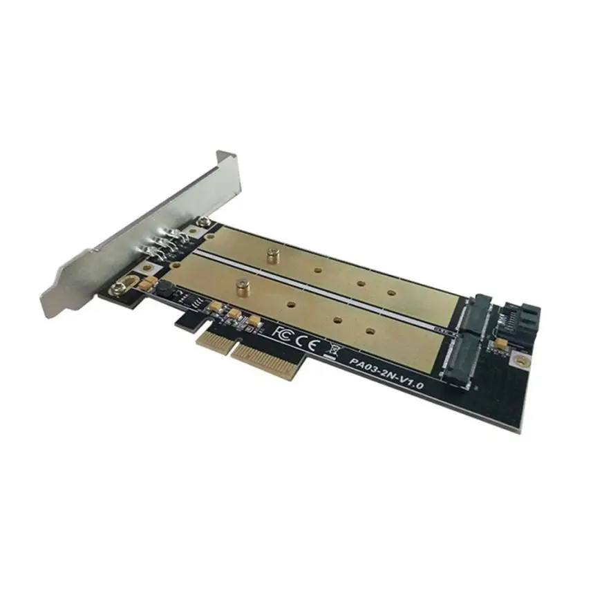 Высокое качество Настольный двухпортовый NGFF M.2 B+ M ключ SSD для PCI Express PCI-E 4X адаптер карты Прямая apr4