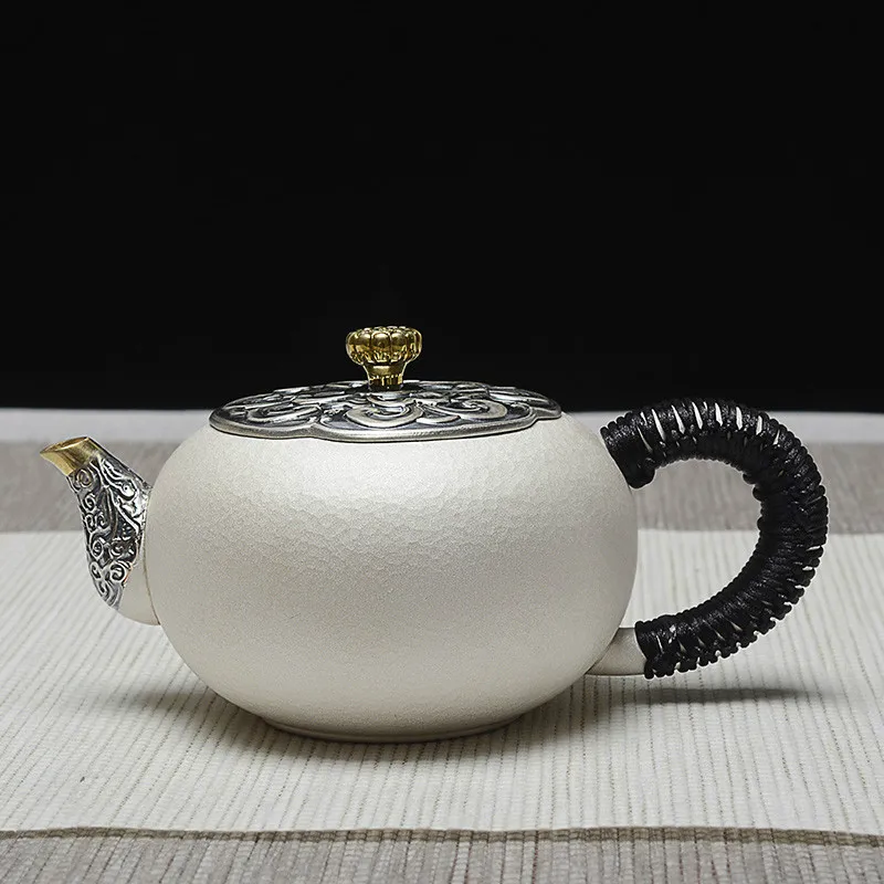 Silver Bottle Silver Teaware Silver Bottle Silver Bottle Teapot Household Kung Fu Making Teapot - Color: Weighing about 229g