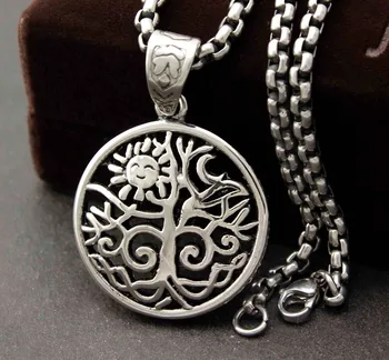 

Stainless Steel The sun Celtic Tree of Life Pendant Necklace Wicca Pagan Jewelry