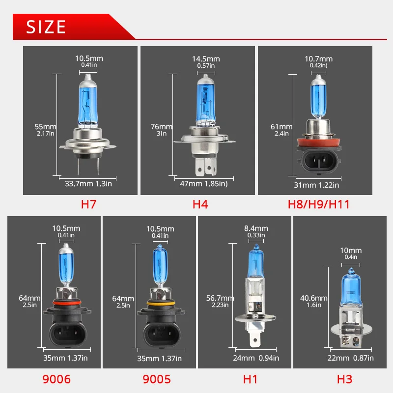 NAO 2x h7 галогеновые лампы для Фар h4 H11 55 Вт Светильник лампы для автомобиля 12V HB4 HB3 автомобилей головной светильник H1 H8 H9 ксенон 9005 9006 яркий